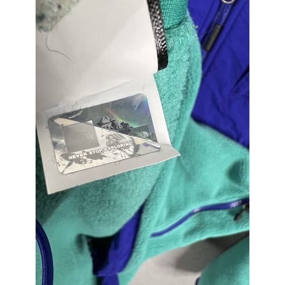 The North Face Denali Fleece Jacket Mens Small purple Hooded Quarter Zipper - Picture 8 of 11